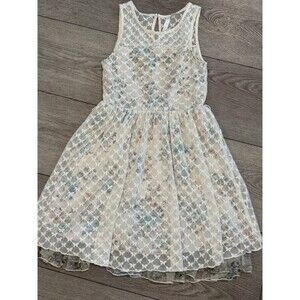 Disney Cinderella Girls Size 12 Lace Overlay Floral Butterfly Dress Tulle